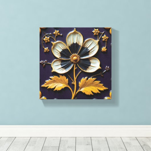 Weerbarstige Bloem Zoekt de Zon Canvas Afdruk (Insitu (Houten vloer))