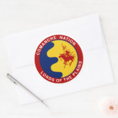 Weerbestendige persoonlijke huisvlag ronde sticker (Envelop)