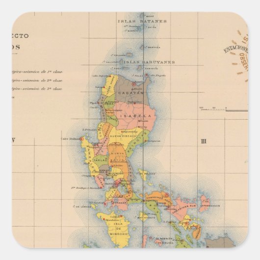 Weerestations Seismic No. 5 Vierkante Sticker (Voorkant)