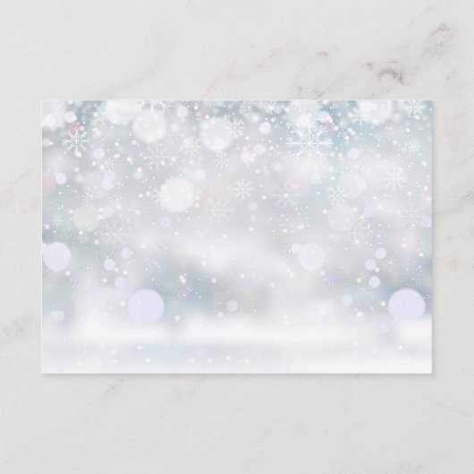 Weergave Baby Shower Groenery Winter Sneeuwvlokken Informatiekaartje (Achterkant)