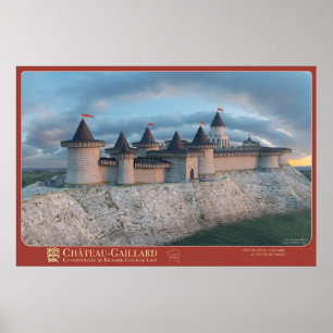 Weergave CHÂTEAU-GAILLARD - plateauzijde kalkstee Poster