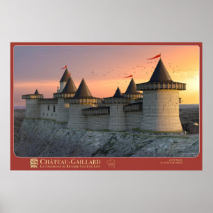 Weergave CHÂTEAU-GAILLARD - Seine-zijde, op de hoo Poster