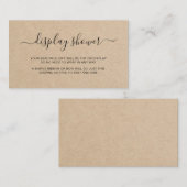 Weergave donkerbruin genderneutraal Baby shower Informatiekaartje (Voorkant / Achterkant)