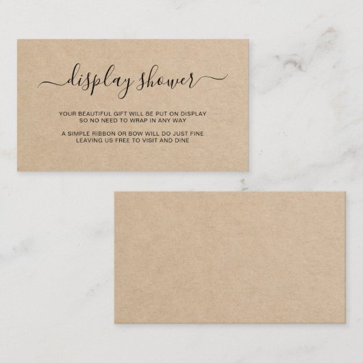 Weergave donkerbruin genderneutraal Baby shower Informatiekaartje (Voorkant / Achterkant)