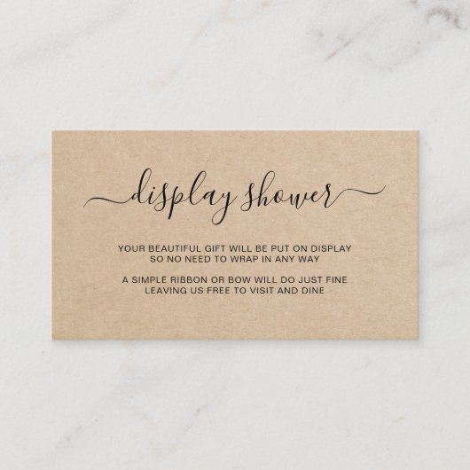 Weergave donkerbruin genderneutraal Baby shower Informatiekaartje (Voorkant)