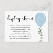 Weergave douche blauwe ballon eucalyptus groen informatiekaartje (Voorkant)