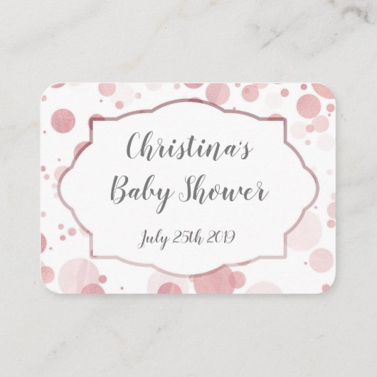 Weergave Douche Blush Roze Witte Confetti Informatiekaartje (Achterkant)