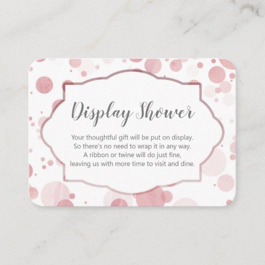 Weergave Douche Blush Roze Witte Confetti Informatiekaartje (Voorkant)