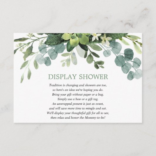 Weergave douche Eucalyptus gebladerte groen Informatiekaartje (Voorkant)