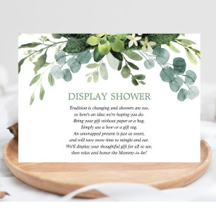 Weergave douche Eucalyptus gebladerte groen Informatiekaartje
