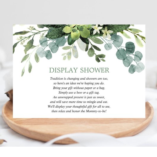 Weergave douche Eucalyptus gebladerte groen Informatiekaartje