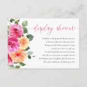 Weergave douche heet roze sinaasappel helder bloem informatiekaartje (Voorkant)