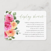 Weergave douche heet roze sinaasappel helder bloem informatiekaartje (Voorkant)