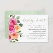 Weergave douche heet roze sinaasappel helder bloem informatiekaartje (Voorkant / Achterkant)