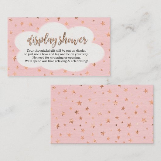 Weergave Douche Insert Meisje Baby shower Uitnodig Informatiekaartje (Voorkant / Achterkant)