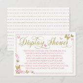 Weergave Douche Kaart, Butterfly Baby shower Informatiekaartje (Voorkant / Achterkant)
