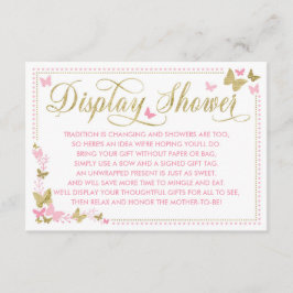 Weergave Douche Kaart, Butterfly Baby shower Informatiekaartje