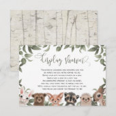 Weergave douche Woodland dieren bos vrienden Informatiekaartje (Voorkant / Achterkant)