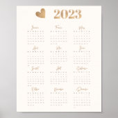 Weergave kalender 2023 COEUR Version Française Poster (Voorkant)