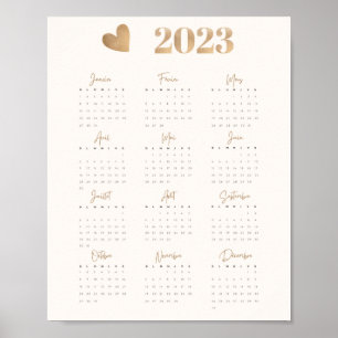 Weergave kalender 2023 COEUR Version Française Poster