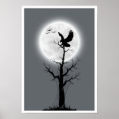 Weergave Landscape moon, tree & eagle wall art Poster (Voorkant)