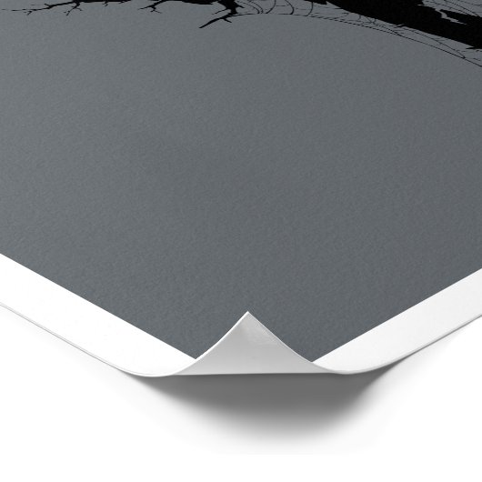 Weergave Landscape moon, tree & eagle wall art Poster (Hoek)