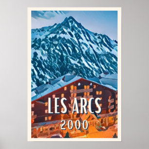 Weergave Les Arcs 2000 Ski Resort Poster