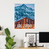 Weergave Les Arcs 2000 Ski Resort Poster (Thuiskantoor)