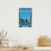 Weergave Les Karellis Skiresort Poster (Keuken)