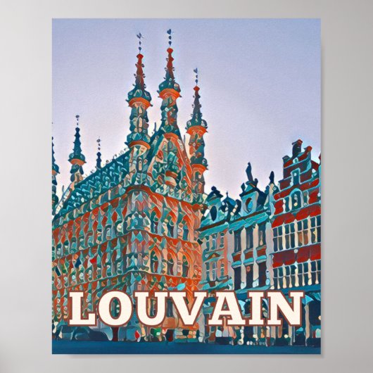 Weergave Leuven België Foto van Vintage Poster (Voorkant)