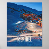 Weergave Meribel skigebied Poster (Voorkant)