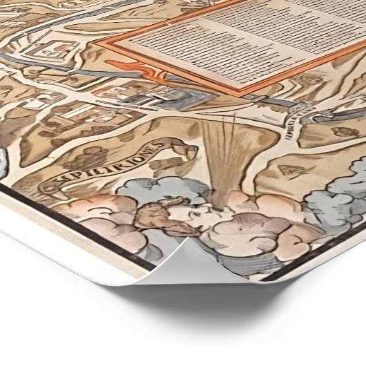 Weergave Plan Ancien Paris Truschet en Hoyau 1553 Poster (Hoek)