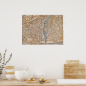 Weergave Plan Ancien Paris Truschet en Hoyau 1553 Poster (Keuken)