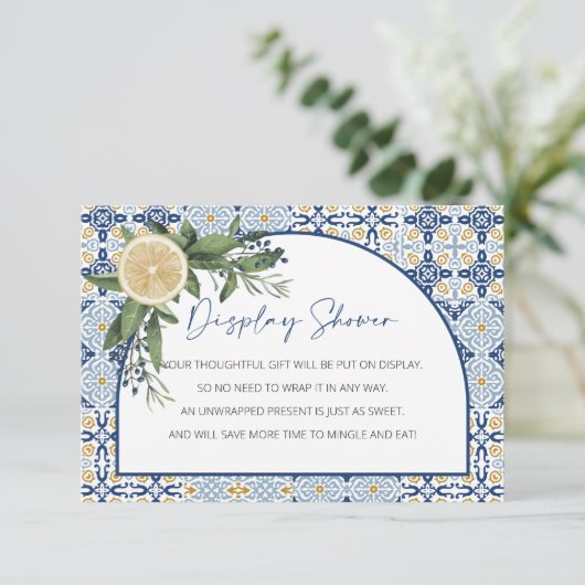 Weergave Shower, Citrus Italiaans thema loskoppele Informatiekaartje (Staand voorkant)