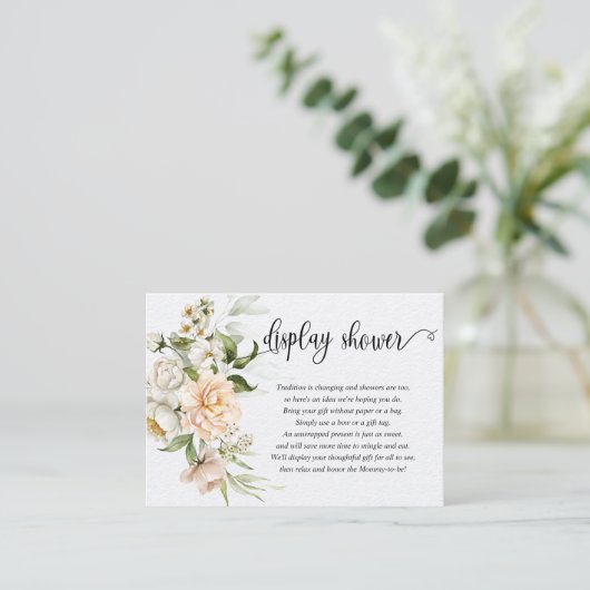 Weergave Shower Dusty Roze Roze Groene Baby Informatiekaartje (Staand voorkant)