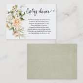 Weergave Shower Dusty Roze Roze Groene Baby Informatiekaartje (Voorkant / Achterkant)