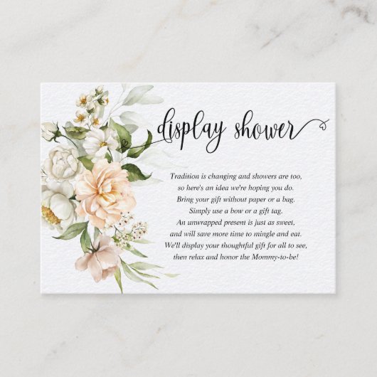 Weergave Shower Dusty Roze Roze Groene Baby Informatiekaartje (Voorkant)