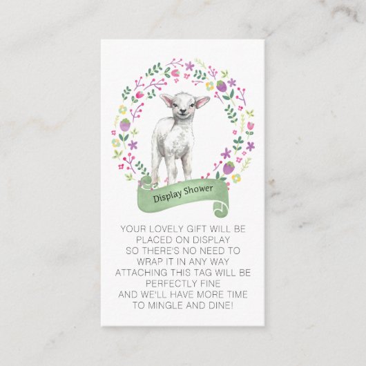 Weergave Shower: Geen omloopgedicht Kleine lamp Informatiekaartje (Voorkant)