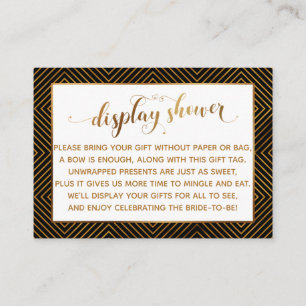 Weergave Shower: Gold Script Black Gift Label Informatiekaartje