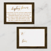 Weergave Shower: Gold Script Black Gift Label Informatiekaartje (Voorkant / Achterkant)