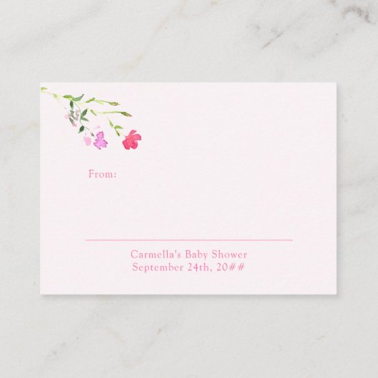 Weergave Shower  Roze, wild Label Informatiekaartje (Achterkant)