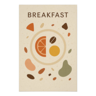 Weergave Terrazzo Chic: BREAKFAST Perfect Poster