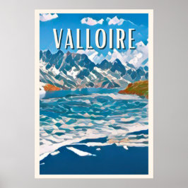 Weergave Valloire skigebied Poster