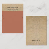 WEERGAVE VAN CASECAMISCHE TERRACOTTA-TEXTURE KETTI VISITEKAARTJE (Voorkant / Achterkant)