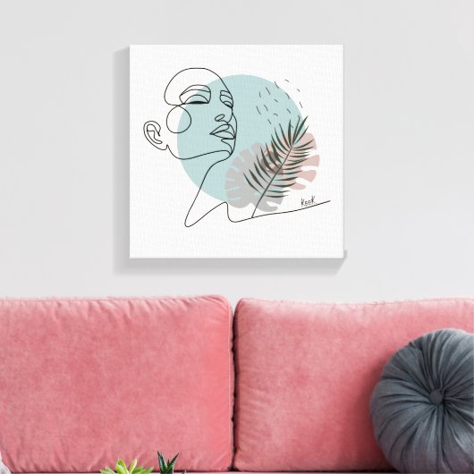 Weergave van de slaapdromer-minimalistische kunst canvas afdruk (Insitu (Woonkamer))