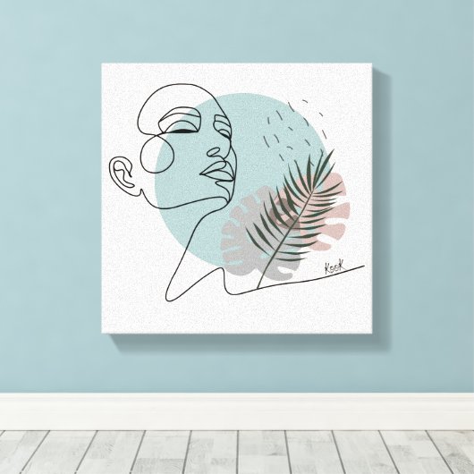 Weergave van de slaapdromer-minimalistische kunst canvas afdruk (Insitu (Houten vloer))