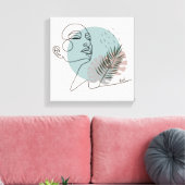 Weergave van de slaapdromer-minimalistische kunst canvas afdruk (Insitu (Woonkamer))