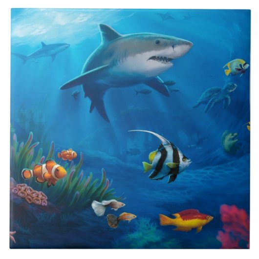 Weergave van de vissen tegeltje (Voorkant)