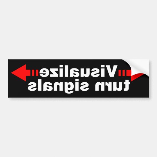 Weergave van draaistekens (achterwaarts) bumpersticker (Voorkant)