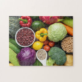 Weergave van groenten en fruit legpuzzel
